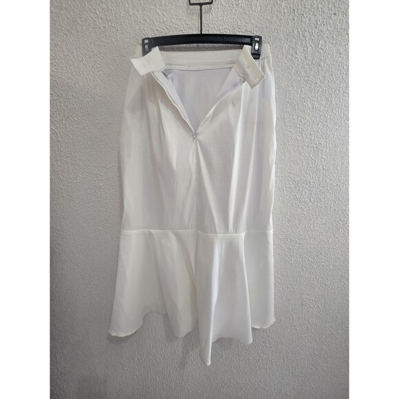 Satin VINTAGE long white Ruffle skirt Size 14W COTTAGECORE Hippie Boho - Picture 4 of 5